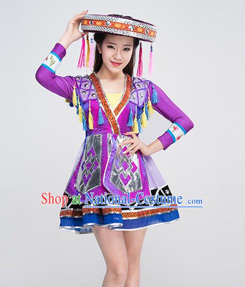 Traditional Chinese Female Ethnic Dance Costumes for Competition