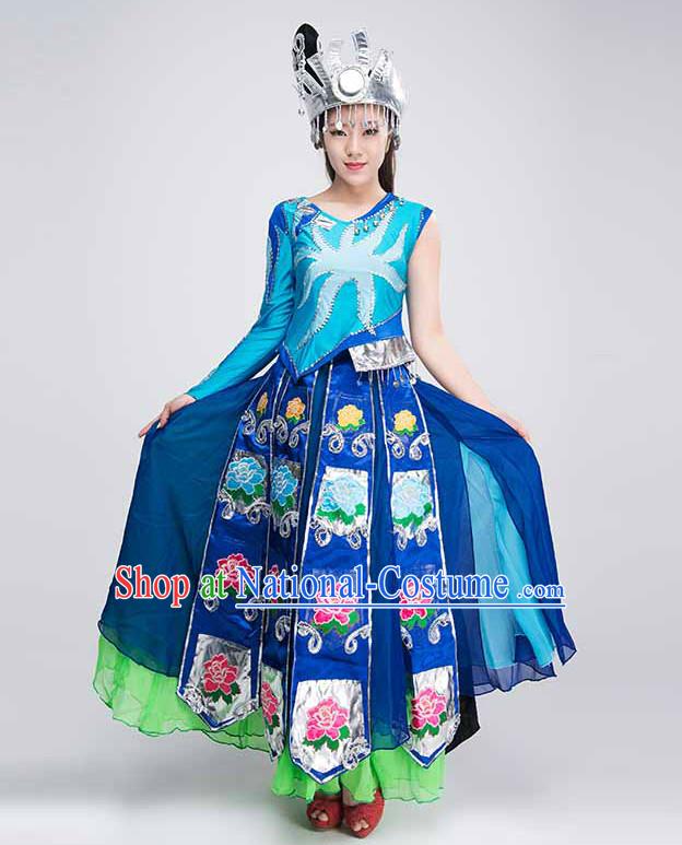 Traditional Chinese Minority Dance Costumes for Competition