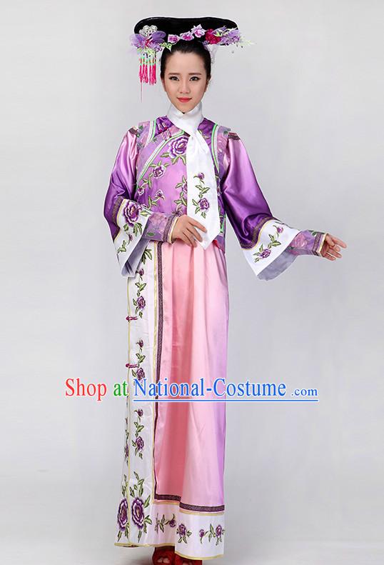 Chinese Qing Dynasty Style Classical Girls Dancewear Dance Costumes for Competition