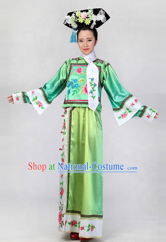 Chinese Qing Dynasty Style Classical Girls Dancewear Dance Costumes for Competition