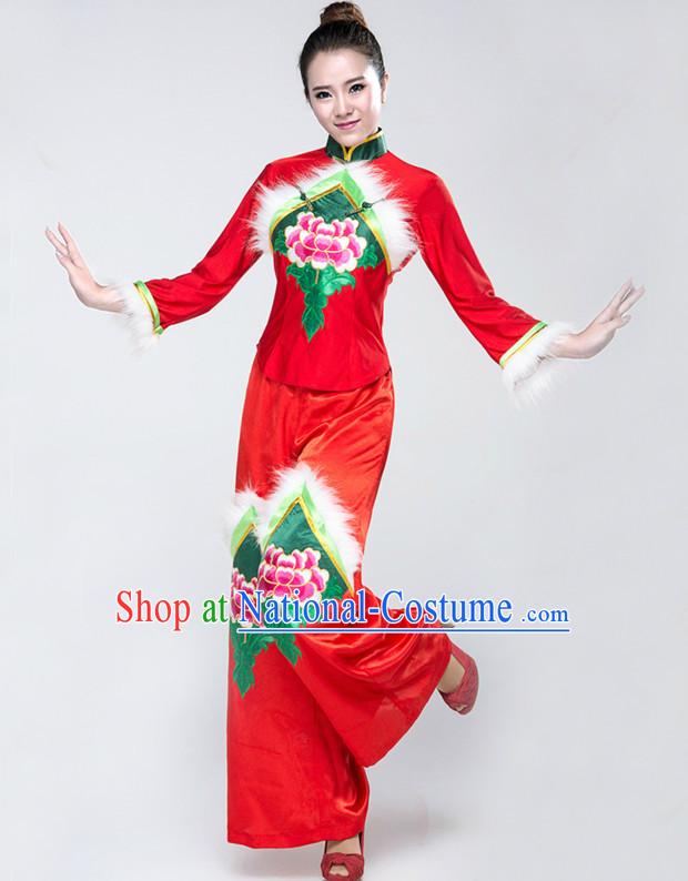 Chinese Group Dance Costumes Classical Girls Dancewear Dance Costume for Competition