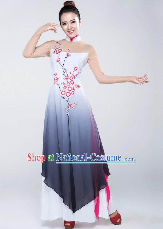 Plum Blossom Chinese Classical Dance Costumes for Competition