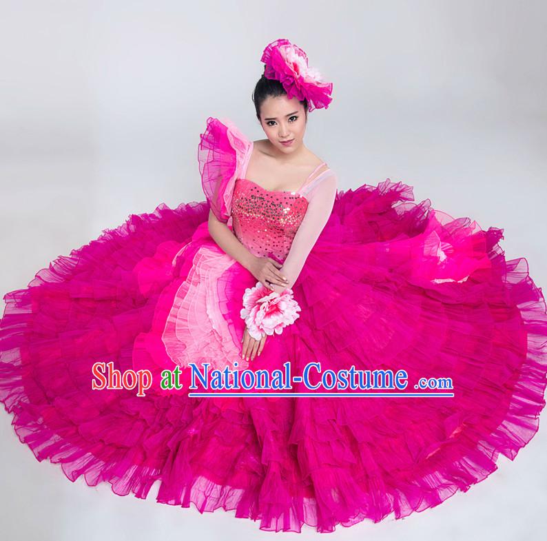 Chinese Lyrical Competition Dance Costumes for Women