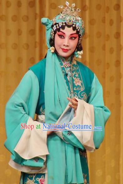 Chinese Culture Chinese Opera Costumes Chinese Cantonese Opera Beijing Opera Costumes Qing Yi Costumes and Headwear Complete Set