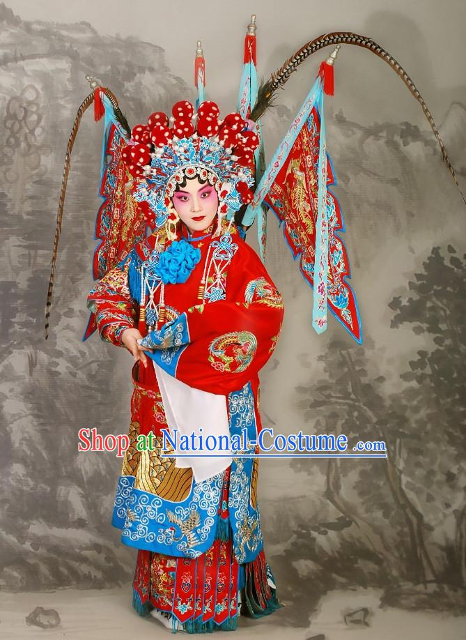 China Beijing Opera Peking Opera Empress Phonenix Costumes and Helmet Complete Set for Women