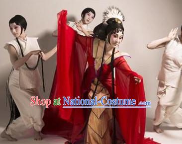 Chinese Peking Opera Beijing Opera Hua Dan Costumes and Headwear Complete Set