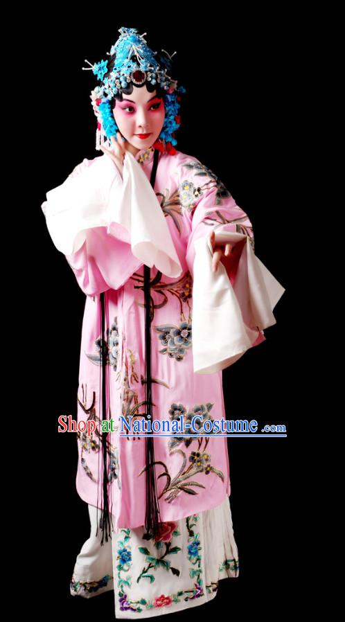 Chinese Beijing Opera Hua Dan Hua Tan Costumes and Hair Accessories Complete Set for Women