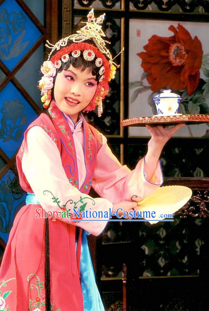 Asian Fashion China Traditional Chinese Dress Ancient Chinese Clothing Chinese Traditional Wear Chinese Opera Waitress Costumes and Hat for Kids