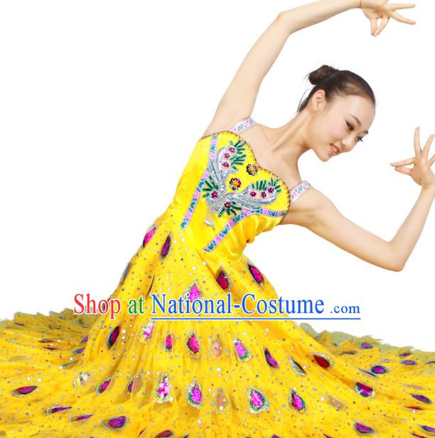 Asian Fashion China Dance Apparel Dance Stores Dance Supply Discount Chinese Peacock Dance Costumes for Women