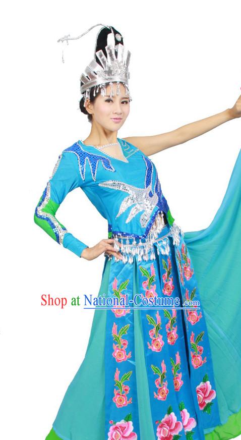 Asian Fashion China Dance Apparel Dance Stores Dance Supply Discount Chinese Peacock Dance Costumes for Women