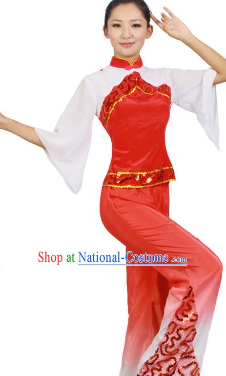 Asian Fashion China Dance Apparel Dance Stores Dance Supply Discount Chinese Fan Dance Costumes for Women