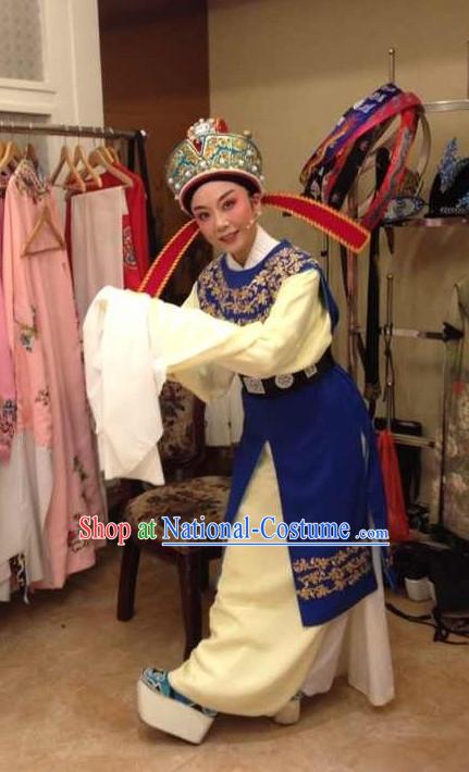 Asian Chinese Traditional Dress Theatrical Costumes Ancient Chinese Clothing Chinese Attire and Hat Complete Set