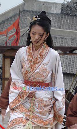 Chinese Ancient Folk Dress and Hair Accessory for Women