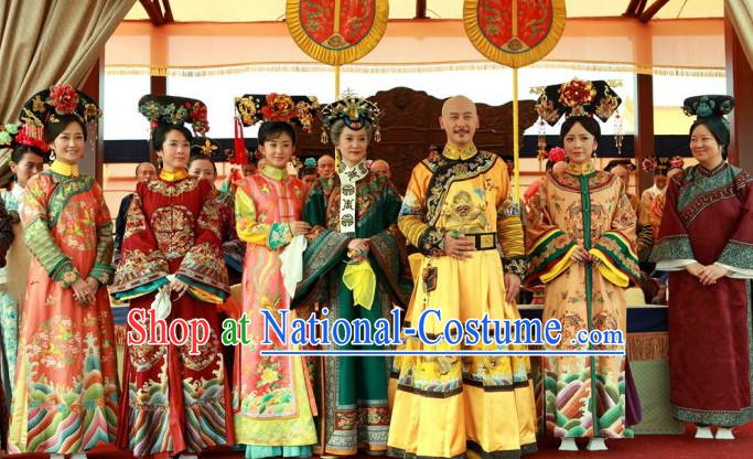 Chinese Qing Dynasty Imperial Royal Clothing 7 Sets