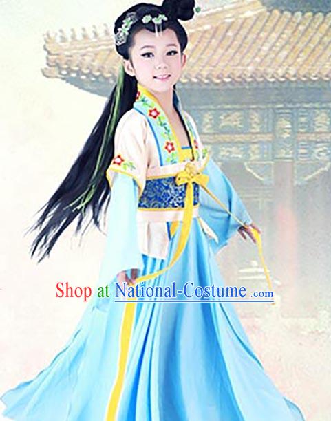 Chinese Kimono Dresses and Hair Jewelry Complete Set for Gilrs