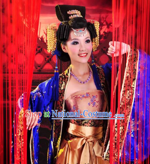 Chinese Empress Plus Size Dress and Headpieces Complete Set for Women