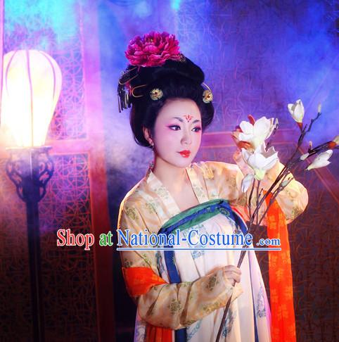 Chinese Tang Costumes and Headpieces Complete Set for Women