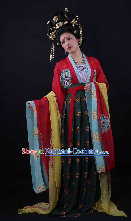 Chinese Tang Wedding Dress and Accessories Complete Set for Brides