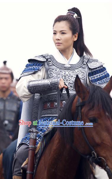 Chinese Ancient Female Hero Armor Costumes Complete Set for Teenagers or Adults