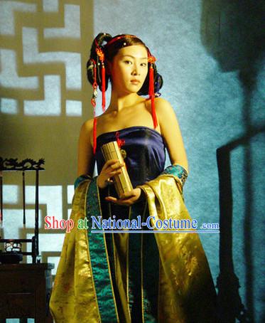 Sexy Asian Hanfu and Headwear Complete Set for Adults