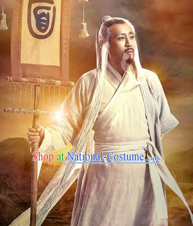 Ancient Chinese Wise Man Traditional Male Clothing Complete Set for Men