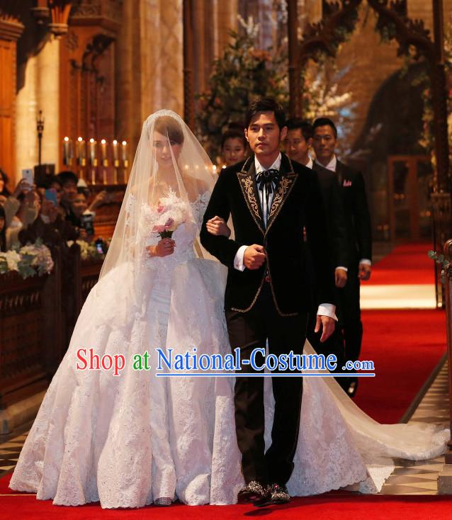 Chinese Star Zhou Jielun Jackie s Brides Kun Ling Romantic Wedding Dress