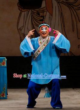 Chinese Beijing Opera Clown Costumes and Hat Complete Set for Men