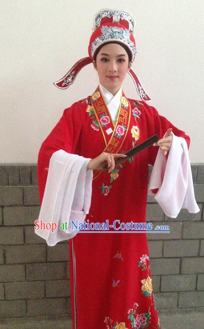 Chinese Opera Costumes National Costume Xiao Sheng Costumes and Hat Complete Set