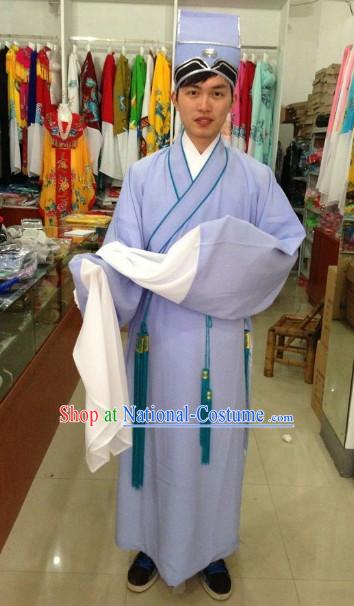 Long Sleeve Chinese Opera Student Costumes and Hat Complete Set