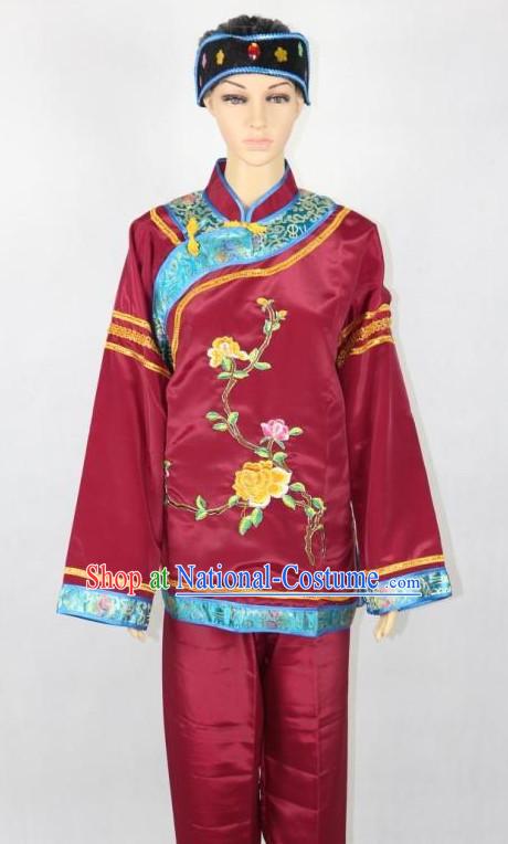 Asian Fashion Chinese Tradiitonal Dress Women Clown Costumes and Headwear