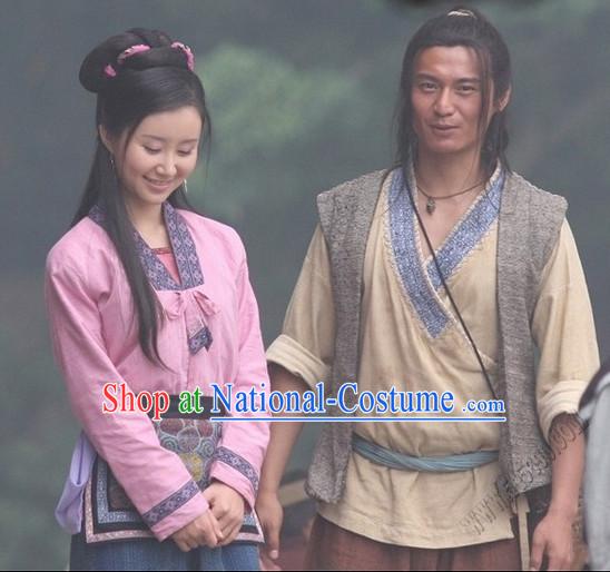 Chinese Ancient Husband and Wife Costumes 2 Complete Sets