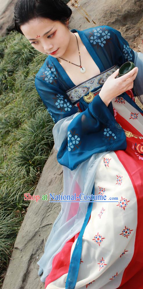 Chinese Ancient Song Dynasty Hanfu Clothing Complete Set