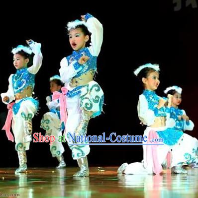 Chinese Mongolian Kids Dance Costumes Dancewear