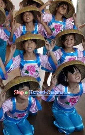 Chinese Kids Farmer Costumes Dancewear