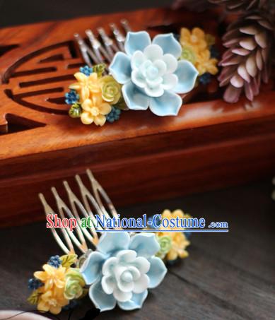 Chinese Traditional Handmade Flower Side Hair Accessories for Girls