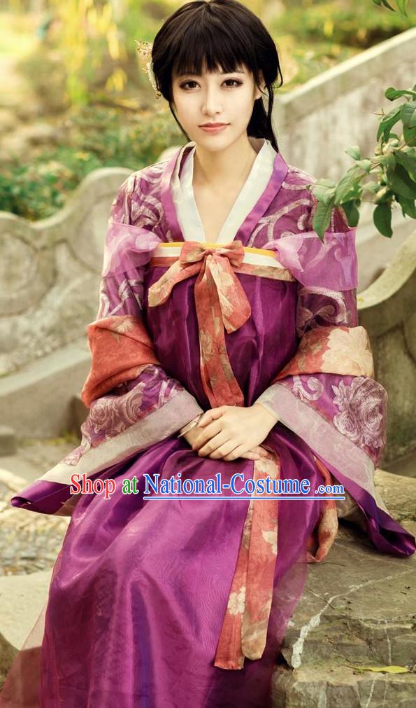 Chinese Classical Tang Dynasty Long Robe for Women