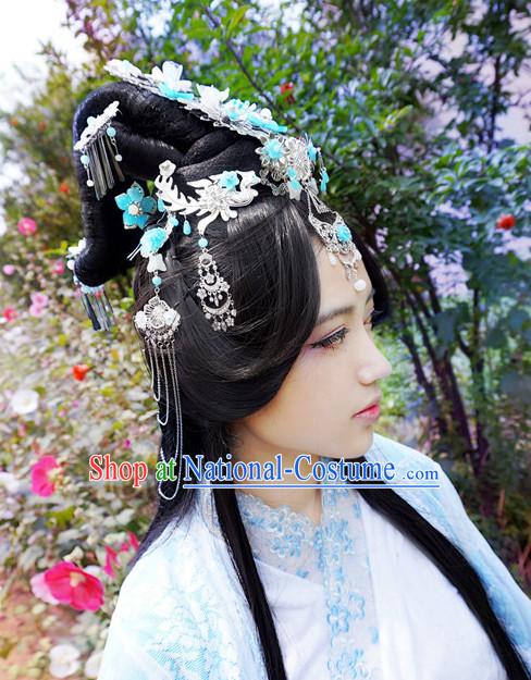 China Shopping online Traditional Chinese Empress Costumes Black Wigs and Hair Jewelry Set