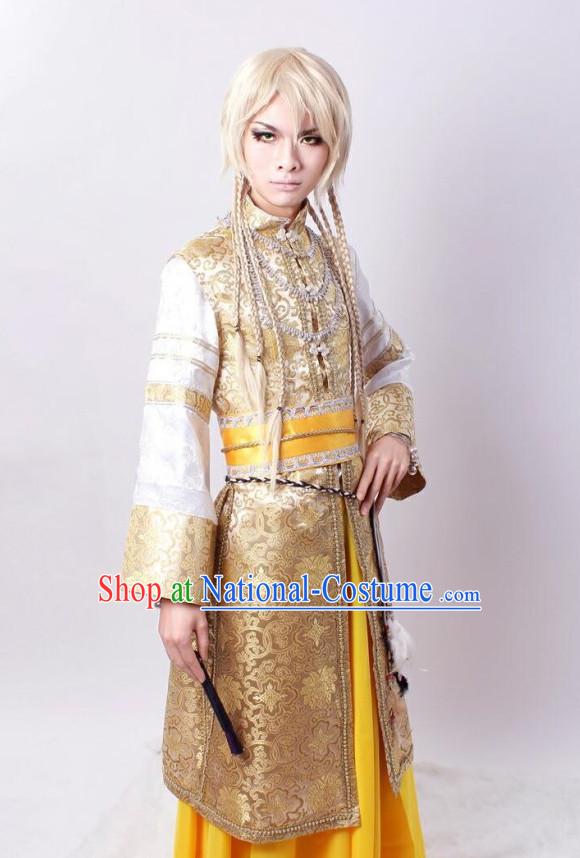 Asia Fashion Top Chinese Swordsman Cosplay Halloween Costumes Complete Set for Men