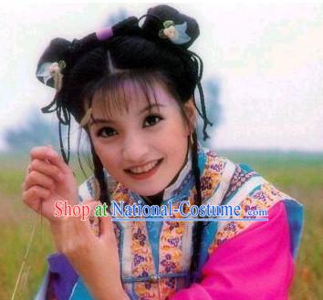 Chinese Xiao Yan Zi Zhao Wei Black Long Wigs