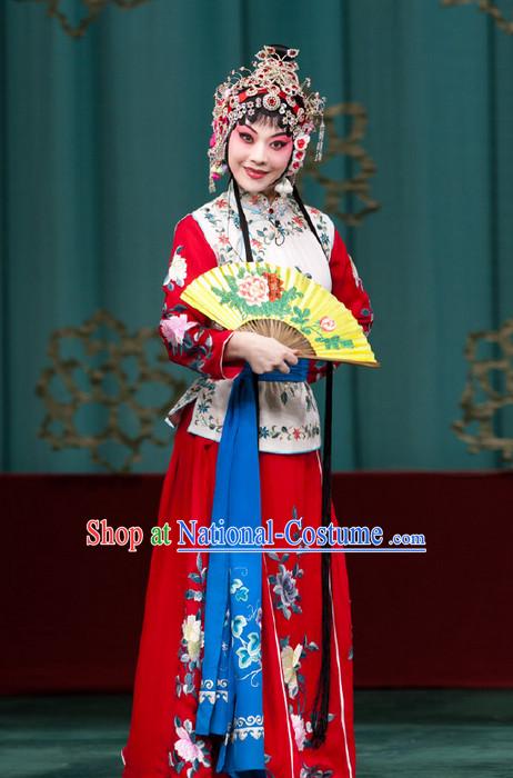 Chinese Traditional Beijing Opera Costumes and Headpieces Complete Set