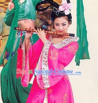 Chinese Traditional Tang Costumes and Headpieces Complete Set