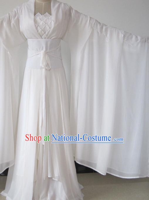 Chinese Ancient Xiao Long Nv Shen Diao Xia Lv White Hanfu Outfits for Women