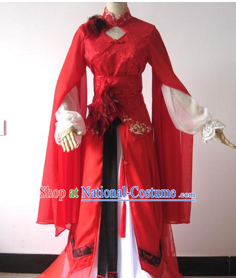 Traditional Chinese Red Bridal Wedding Costumes