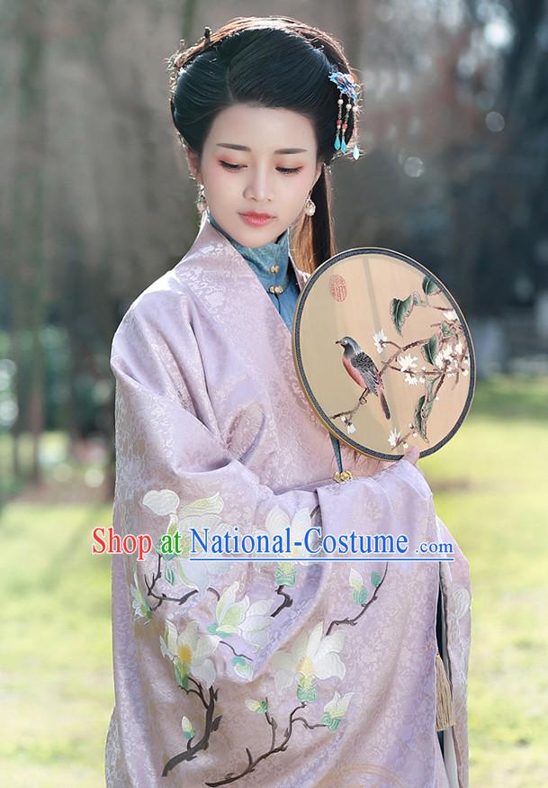 Chinese Ancient Rich Women Clothing and Hair Jewelry Complete Set