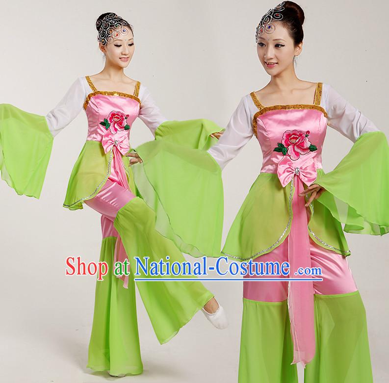 Chinese Folk Fan Costumes Complete Set for Women