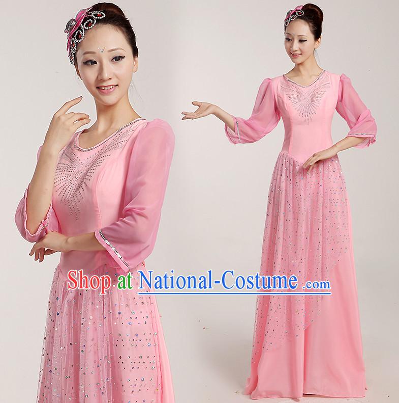 Chinese Folk Fan Costumes Complete Set for Women