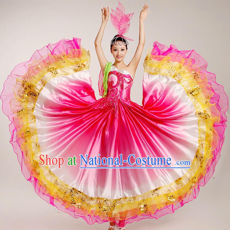 Chinese Folk Dance Costumes Complete Set for Women