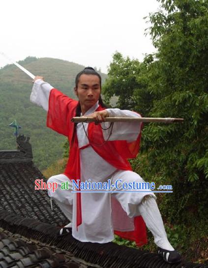 Chinese Taoist Uniform and Hat Complete Set for Men