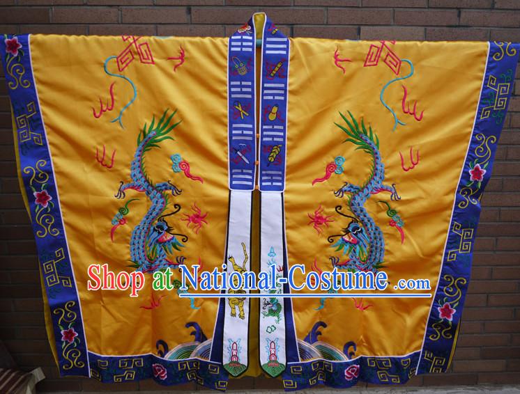 China Yellow Wudang Mountain Taoist Robe Complete Set for Men