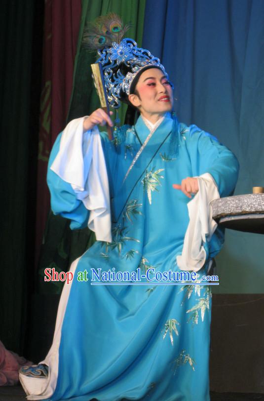 Asian Chinese Traditional Dress Theatrical Costumes Ancient Chinese Clothing Young Student Costumes and Hat